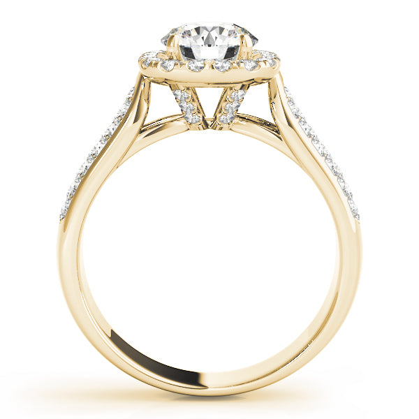 Multirow Pavé Halo Engagement Ring