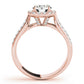 Multirow Pavé Halo Engagement Ring