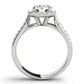Multirow Pavé Halo Engagement Ring
