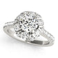 Flower Shape Halo Engagement Ring