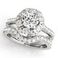 Flower Shape Halo Engagement Ring