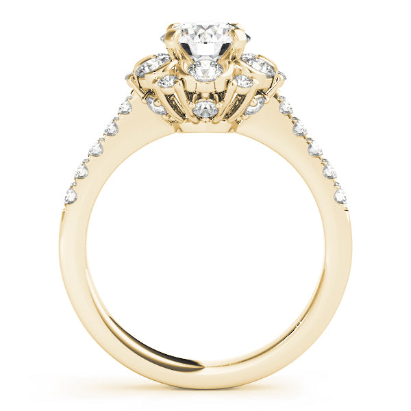 Flower Shape Halo Engagement Ring