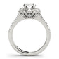 Flower Shape Halo Engagement Ring