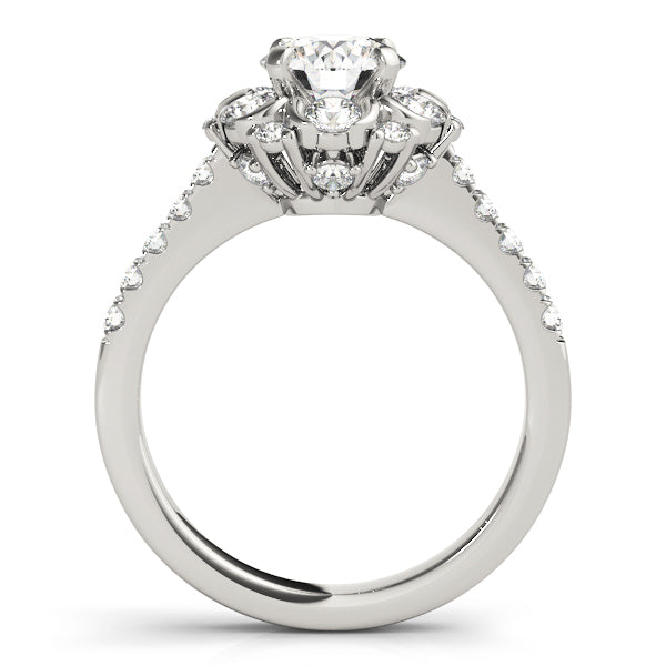 Flower Shape Halo Engagement Ring