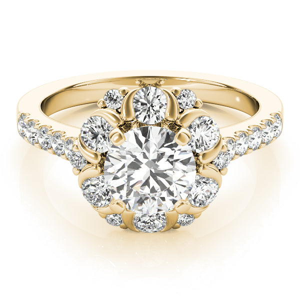 Flower Shape Halo Engagement Ring