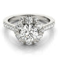 Flower Shape Halo Engagement Ring