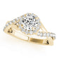 Bypass Twisted Shank Halo Engagement Rings
