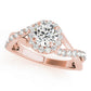 Bypass Twisted Shank Halo Engagement Rings
