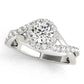 Bypass Twisted Shank Halo Engagement Rings