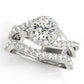 Bypass Twisted Shank Halo Engagement Rings