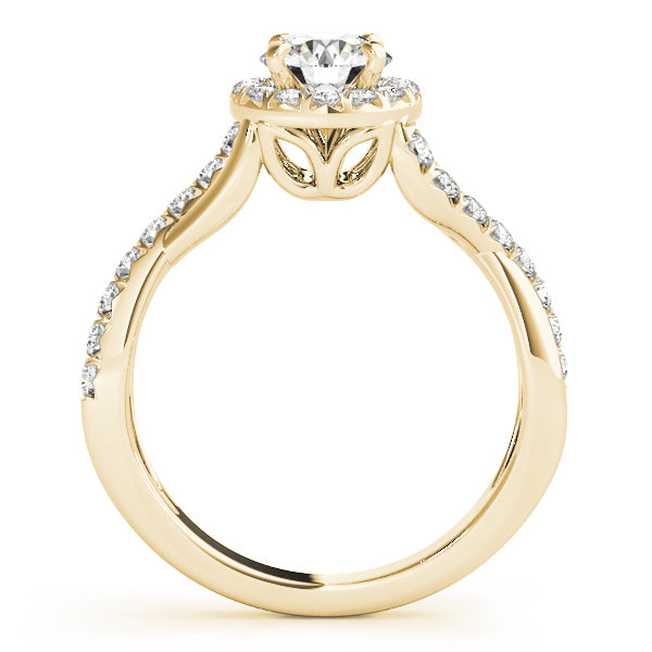 Bypass Twisted Shank Halo Engagement Rings