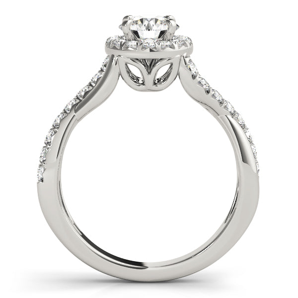 Bypass Twisted Shank Halo Engagement Rings