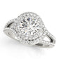 Double Row Split Shank Halo Engagement Ring