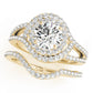 Double Row Split Shank Halo Engagement Ring