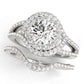 Double Row Split Shank Halo Engagement Ring
