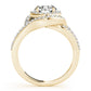 Double Row Split Shank Halo Engagement Ring