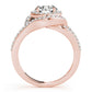 Double Row Split Shank Halo Engagement Ring
