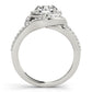 Double Row Split Shank Halo Engagement Ring
