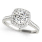 Single Row Halo Engagement Ring