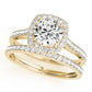 Single Row Halo Engagement Ring
