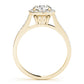 Single Row Halo Engagement Ring
