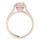 Single Row Halo Engagement Ring