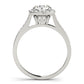 Single Row Halo Engagement Ring