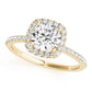 Single Row Prong Set Halo Engagement Ring