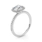 Single Row Prong Set Halo Engagement Ring