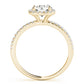 Single Row Prong Set Halo Engagement Ring