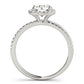 Single Row Prong Set Halo Engagement Ring