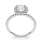 Single Row Prong Set Halo Engagement Ring