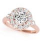 Round Halo Prong Engagement Ring