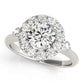 Round Halo Prong Engagement Ring
