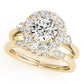 Round Halo Prong Engagement Ring
