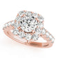 Single Row Halo Engagement Rings