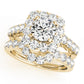 Single Row Halo Engagement Rings