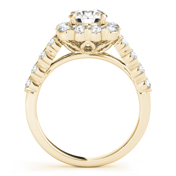Single Row Halo Engagement Rings