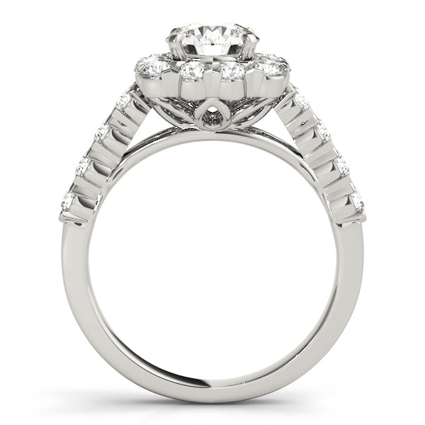 Single Row Halo Engagement Rings