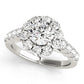 Single Row XO Cut Halo Engagement Ring