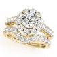 Single Row XO Cut Halo Engagement Ring
