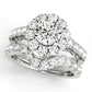 Single Row XO Cut Halo Engagement Ring