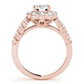 Single Row XO Cut Halo Engagement Ring
