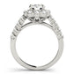 Single Row XO Cut Halo Engagement Ring