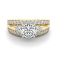 3-Stone Multirow Split Shank Engagement Ring