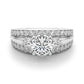 3-Stone Multirow Split Shank Engagement Ring
