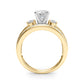 3-Stone Multirow Split Shank Engagement Ring
