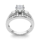 3-Stone Multirow Split Shank Engagement Ring