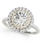 Single Row Double Halo Engagement Ring