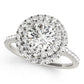 Single Row Double Halo Engagement Ring